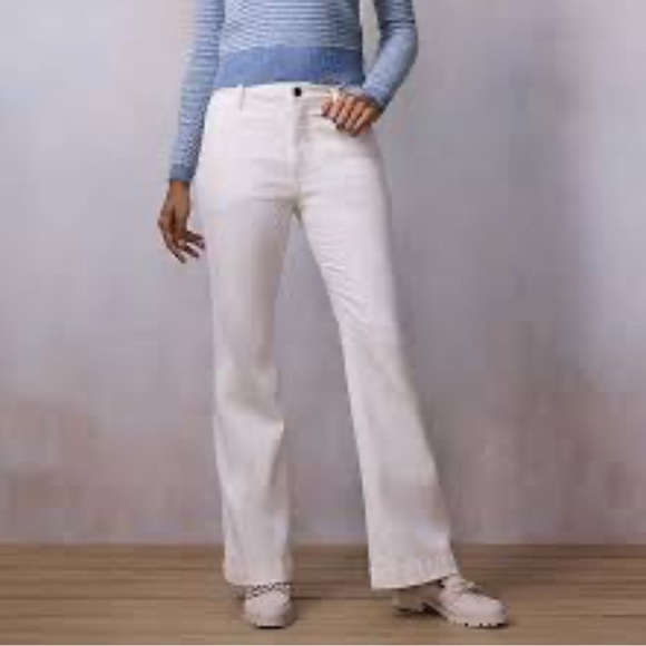 LC Lauren Conrad Off-White Wide Leg Jeans - Picture 1 of 7